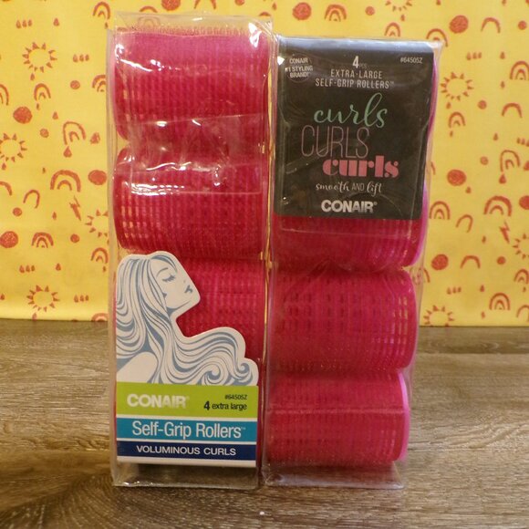 CONAIR Rollers New Smooth & Voluminous Curls 2 Packs of 4 X-Large Self-Grip - Picture 2 of 6
